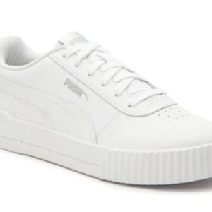 Puma Women's Carina White Leather Sneaker Size 9 Low Top